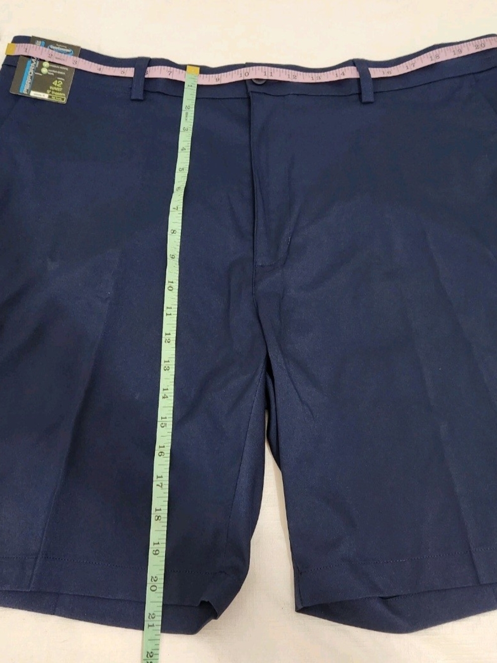 Roundtree Yorke Men's Shorts Size 42 Performance Flat Front Blue Peacoat NWT 17 - Picture 10 of 10